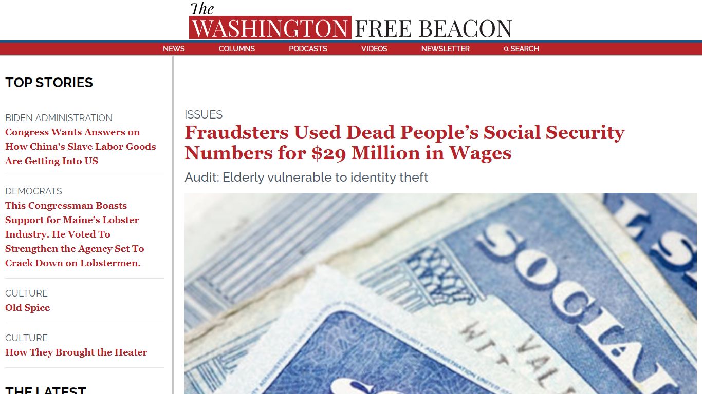 Fraudsters Used Dead People's Social Security Numbers for $29M